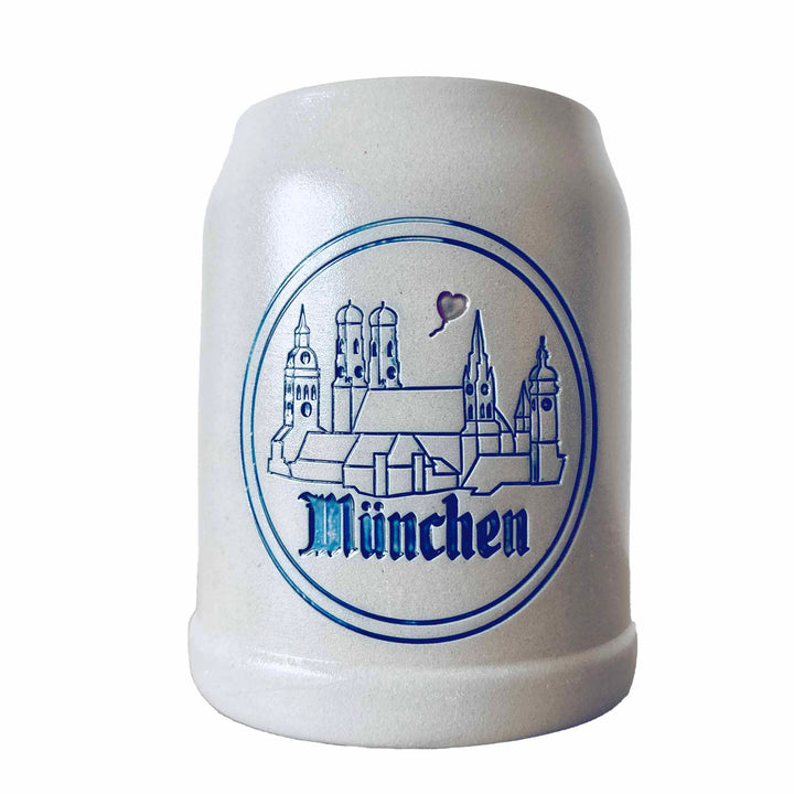 Bierkrug aus Stein mit dem Spruch Skyline München 0,5L 